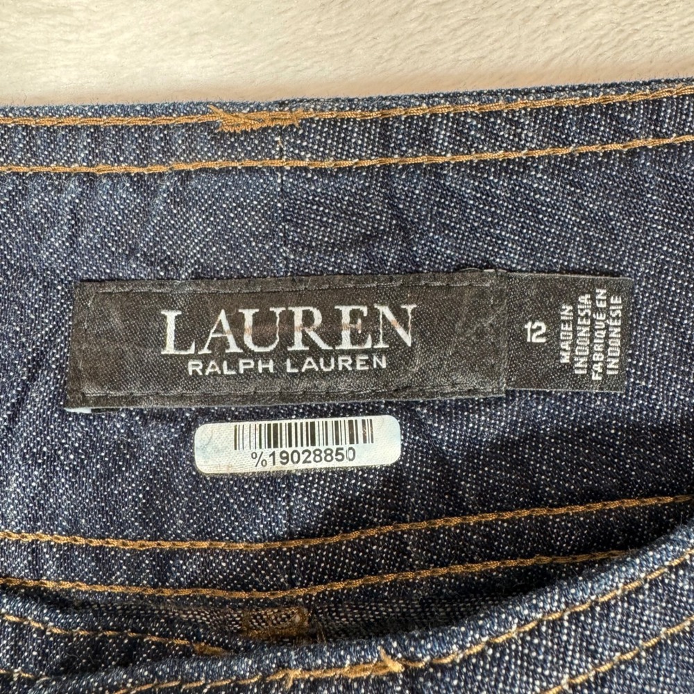 Lauren Ralph Lauren Denim Button Front Midi A-Line Skirt Womens 12 | Western - Picture 4 of 8